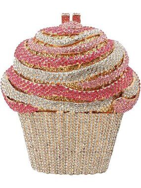 Luxury Rhinestone Evening Clutch Bag - Ice Cream Crystal Minaudiere for Weddings